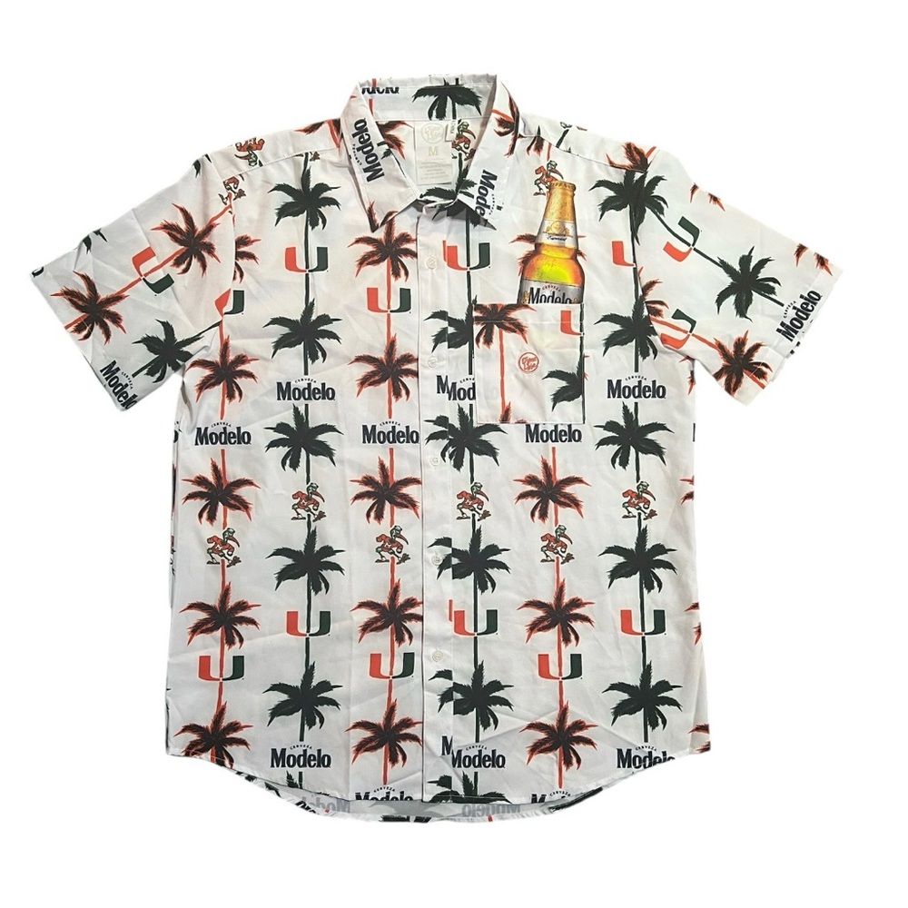 Miami Hurricanes x Modelo Limited Release Button Down Men’s Short Sleeve Shirt